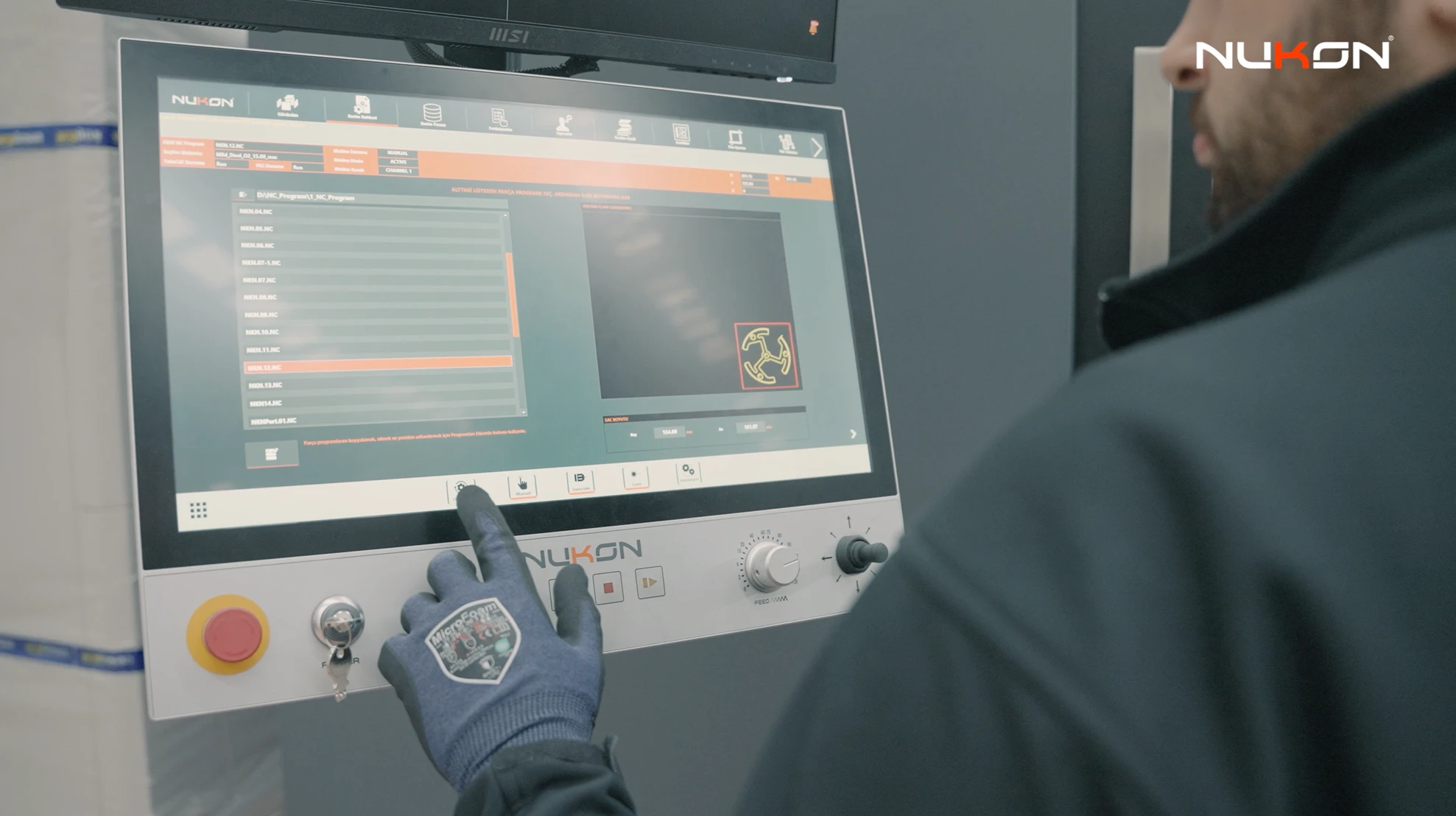 NUKON laser fiber panel do sterowania i zarządzania